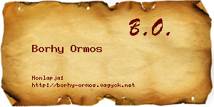 Borhy Ormos névjegykártya